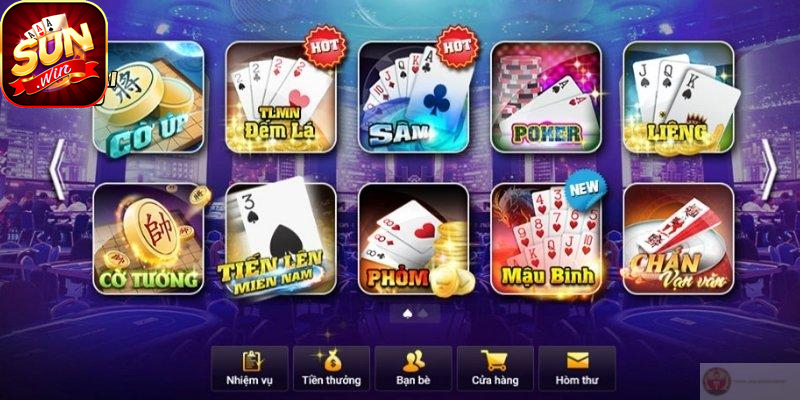 Bao gồm slot, game bài, bắn cá và casino live hấp dẫn