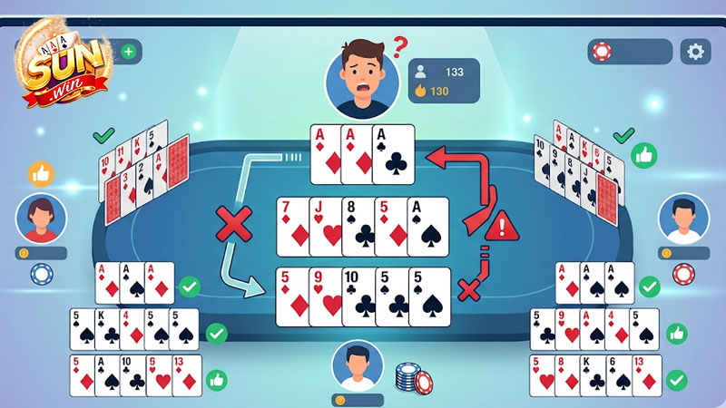 Binh lủng trong mậu binh online khi xếp sai thứ tự các chi